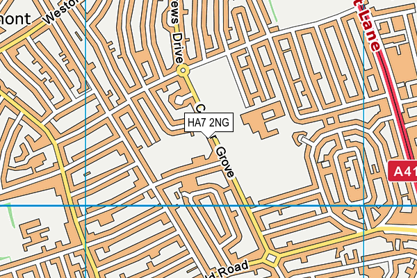 HA7 2NG map - OS VectorMap District (Ordnance Survey)