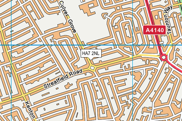 HA7 2NL map - OS VectorMap District (Ordnance Survey)