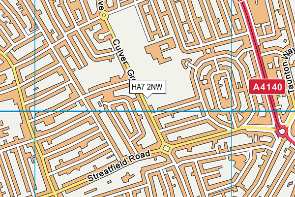 HA7 2NW map - OS VectorMap District (Ordnance Survey)