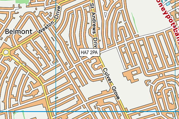 HA7 2PA map - OS VectorMap District (Ordnance Survey)