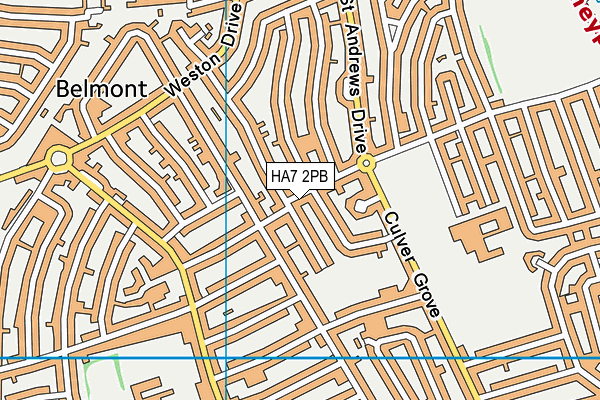 HA7 2PB map - OS VectorMap District (Ordnance Survey)