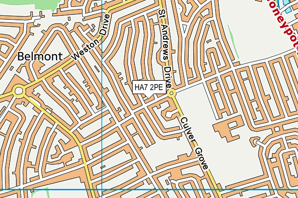 HA7 2PE map - OS VectorMap District (Ordnance Survey)