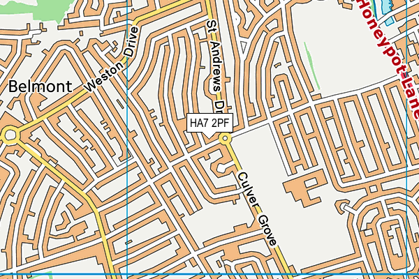 HA7 2PF map - OS VectorMap District (Ordnance Survey)