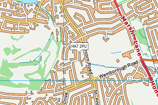 HA7 2PU map - OS VectorMap District (Ordnance Survey)