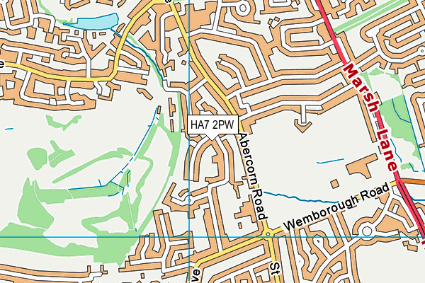 HA7 2PW map - OS VectorMap District (Ordnance Survey)