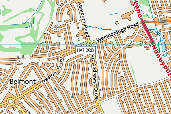 HA7 2QB map - OS VectorMap District (Ordnance Survey)