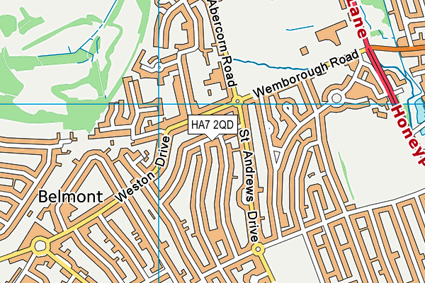 HA7 2QD map - OS VectorMap District (Ordnance Survey)