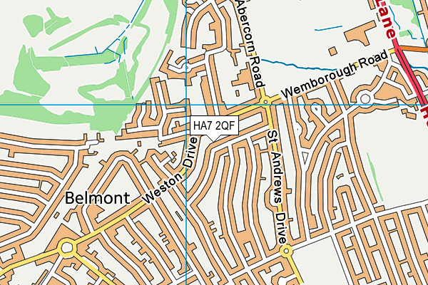 HA7 2QF map - OS VectorMap District (Ordnance Survey)