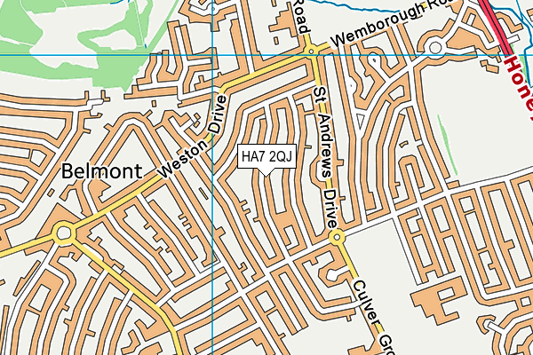 HA7 2QJ map - OS VectorMap District (Ordnance Survey)