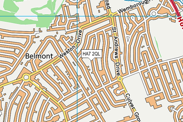 HA7 2QL map - OS VectorMap District (Ordnance Survey)