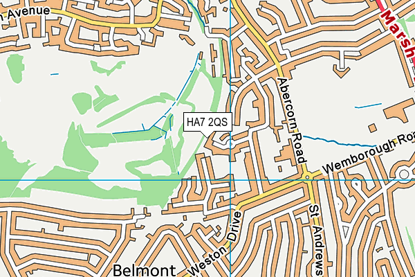 HA7 2QS map - OS VectorMap District (Ordnance Survey)