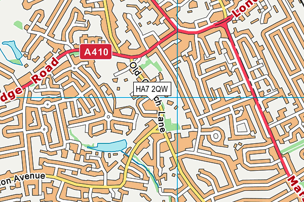 HA7 2QW map - OS VectorMap District (Ordnance Survey)