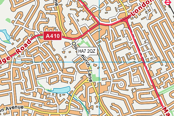 HA7 2QZ map - OS VectorMap District (Ordnance Survey)