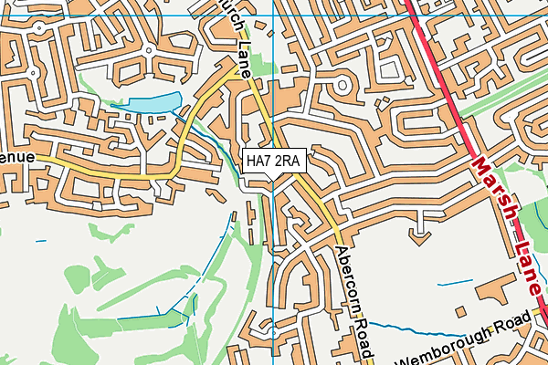 HA7 2RA map - OS VectorMap District (Ordnance Survey)