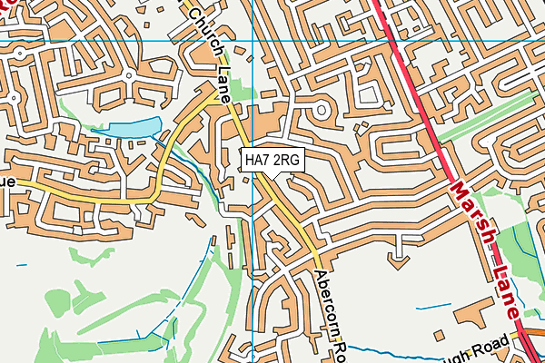 HA7 2RG map - OS VectorMap District (Ordnance Survey)