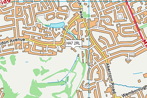 Stanmore Golf Club map (HA7 2RL) - OS VectorMap District (Ordnance Survey)