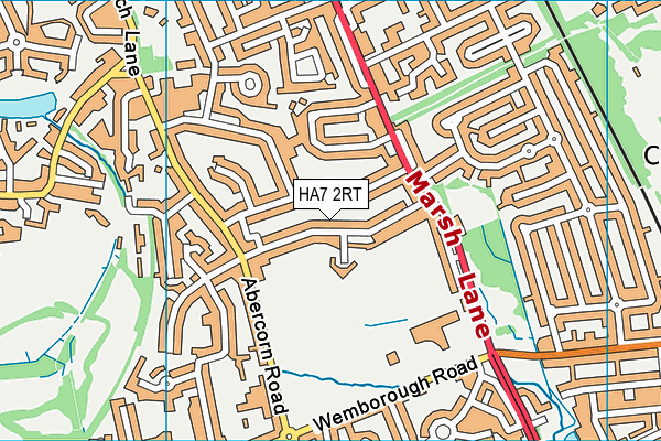 HA7 2RT map - OS VectorMap District (Ordnance Survey)