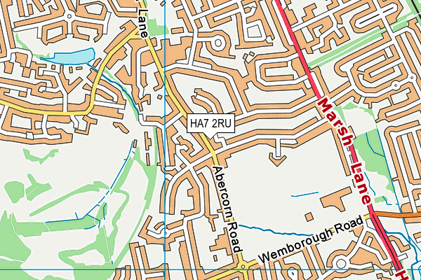 HA7 2RU map - OS VectorMap District (Ordnance Survey)