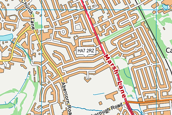 HA7 2RZ map - OS VectorMap District (Ordnance Survey)
