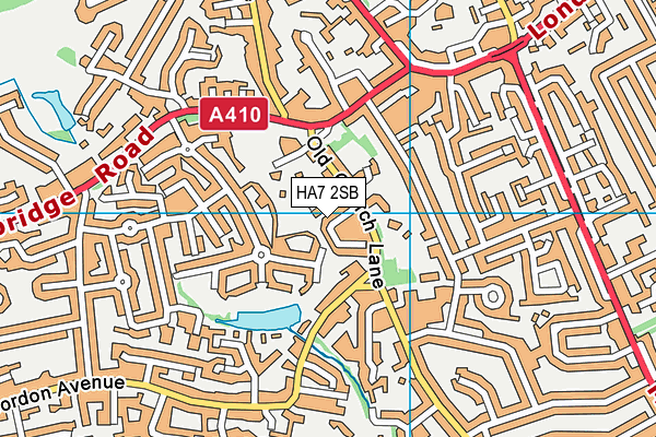 HA7 2SB map - OS VectorMap District (Ordnance Survey)