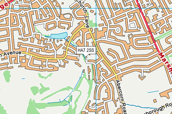 HA7 2SS map - OS VectorMap District (Ordnance Survey)