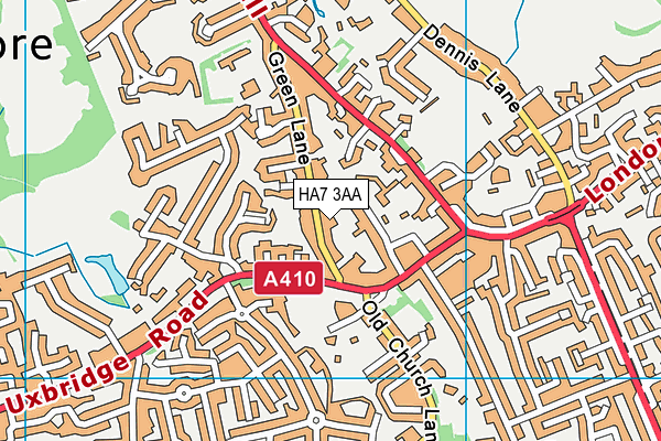 HA7 3AA map - OS VectorMap District (Ordnance Survey)