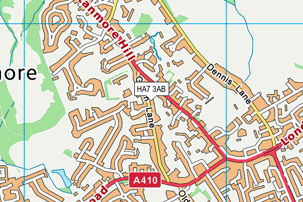HA7 3AB map - OS VectorMap District (Ordnance Survey)