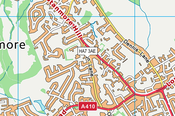 HA7 3AE map - OS VectorMap District (Ordnance Survey)
