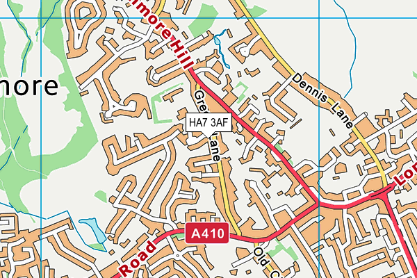 HA7 3AF map - OS VectorMap District (Ordnance Survey)