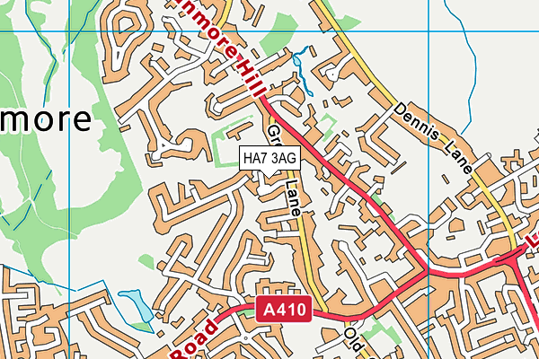 HA7 3AG map - OS VectorMap District (Ordnance Survey)