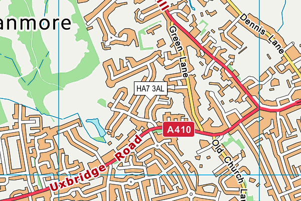 HA7 3AL map - OS VectorMap District (Ordnance Survey)