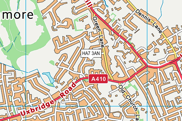 HA7 3AN map - OS VectorMap District (Ordnance Survey)