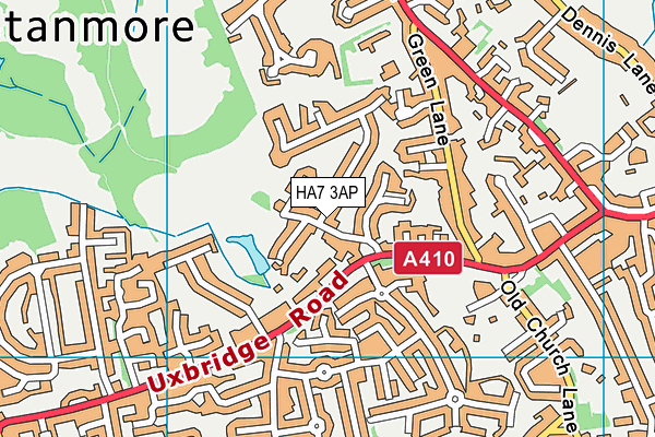 HA7 3AP map - OS VectorMap District (Ordnance Survey)