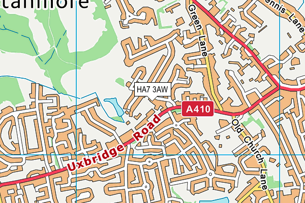 HA7 3AW map - OS VectorMap District (Ordnance Survey)