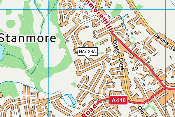 HA7 3BA map - OS VectorMap District (Ordnance Survey)