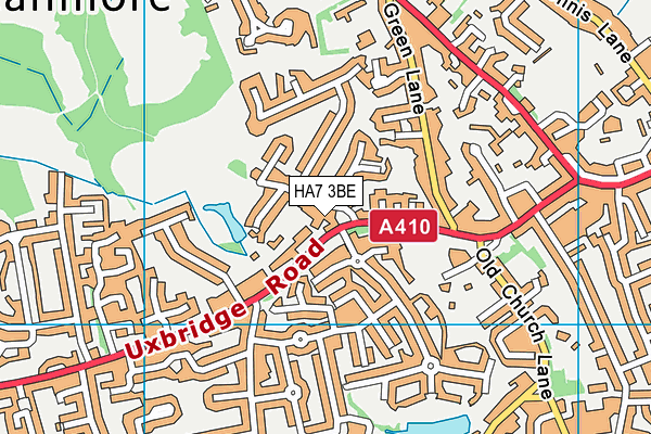 HA7 3BE map - OS VectorMap District (Ordnance Survey)