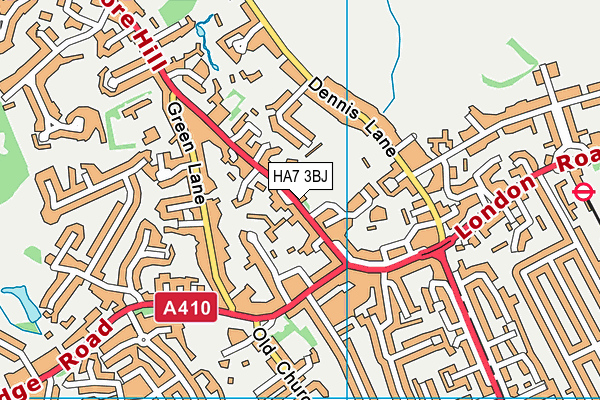 HA7 3BJ map - OS VectorMap District (Ordnance Survey)