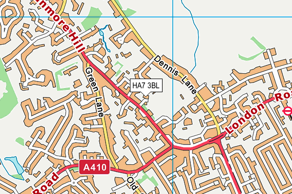 HA7 3BL map - OS VectorMap District (Ordnance Survey)