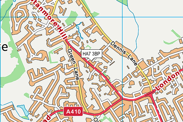 HA7 3BP map - OS VectorMap District (Ordnance Survey)