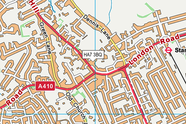 HA7 3BQ map - OS VectorMap District (Ordnance Survey)