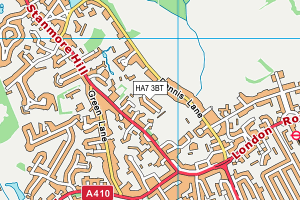 HA7 3BT map - OS VectorMap District (Ordnance Survey)