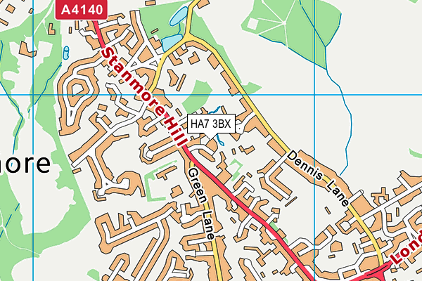HA7 3BX map - OS VectorMap District (Ordnance Survey)