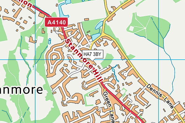 HA7 3BY map - OS VectorMap District (Ordnance Survey)