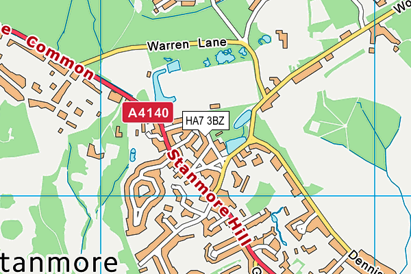 HA7 3BZ map - OS VectorMap District (Ordnance Survey)