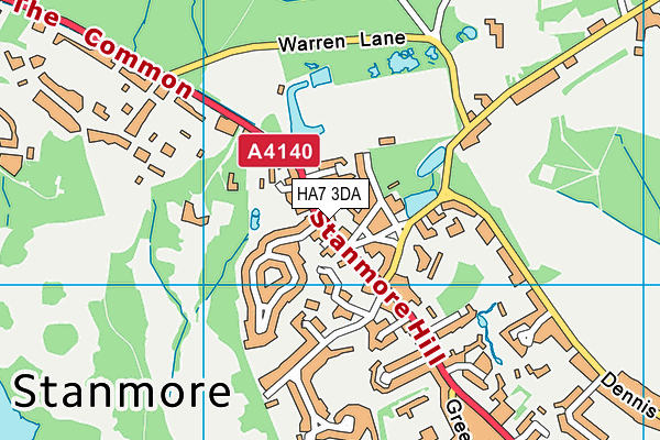 HA7 3DA map - OS VectorMap District (Ordnance Survey)