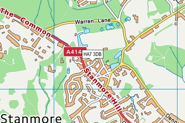 HA7 3DB map - OS VectorMap District (Ordnance Survey)