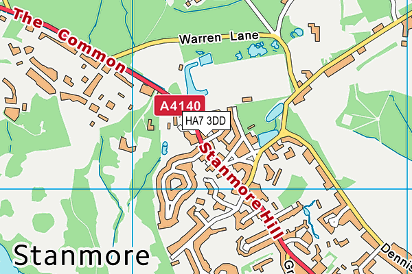 HA7 3DD map - OS VectorMap District (Ordnance Survey)