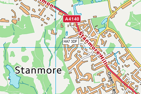 HA7 3DF map - OS VectorMap District (Ordnance Survey)