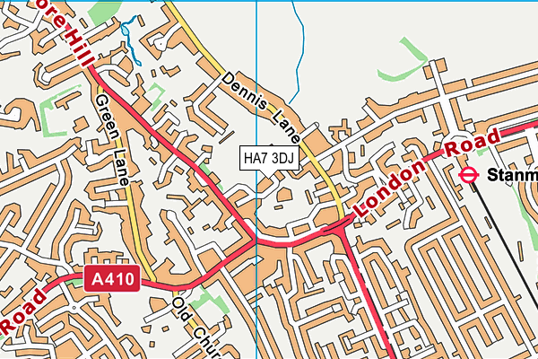 Stanmore Recreation Ground map (HA7 3DJ) - OS VectorMap District (Ordnance Survey)