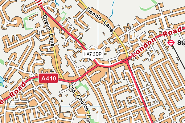 HA7 3DP map - OS VectorMap District (Ordnance Survey)